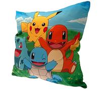 Halantex Pokemon - Coussin Chambre Enfant Pikachu Dracaufeu - 40 x 40 cm