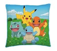 Halantex Pokemon - Coussin Chambre Enfant Pikachu Dracaufeu - 40 x 40 cm