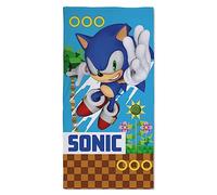 Halantex SONIC THE HEDGEHOG Hérisson - Serviette de plage - 100 % coton - Dimensions 70 x 140 cm