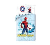 Halantex Spiderman Parure de lit en coton avec housse de couette 140 x 200 cm et taie d'oreiller 70 x 90 cm