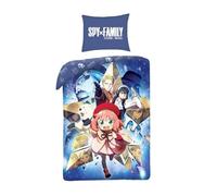 Halantex SPY X FAMILY Parure de lit Starlight Anya - Housse de couette 140 x 200 cm avec taie d'oreiller 70 x 90 cm - 100 % polyester multicolore