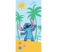 Halantex STITCH sur la plage - par Disney Lilo et Stitch serviette de douche Serviette de plage - 100 % coton - Dimensions 70 x 140 cm - multicolore