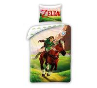 Halantex The Legend OF ZELDA Parure de lit réversible 140 x 200 cm et taie d'oreiller 70 x 90 cm - Multicolore - 100 % coton
