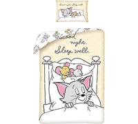 Halantex Tom and Jerry Parure de lit pour bébé 100 x 135 cm + 40 x 60 cm 100 % coton