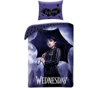 Halantex WEDNESDAY jour de pluie - Housse de couette 140 x 200 cm avec taie d'oreiller 70 x 90 cm - 100 % polyester - Multicolore