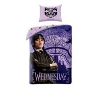 Halantex Housse de couette WEDNESDAY NEVERMORE ACADEMY 140x200 cm taie 70x90 100% coton Multicolore