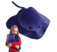Halatua Jouets en Peluche Raie Manta | Animal en Peluche Raie Manta | Oreiller câlin, en Peluche Mignonne, Cadeaux d'anniversaire, décorations canapé, Articles fête