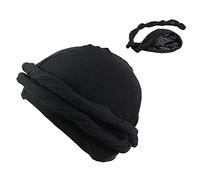 Halatua Turban Halo Durag pour homme | Durag pour homme doublé de soie | Turban élastique doublé de soie pour homme