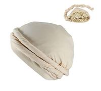 Halatua Turban pour homme - Turban pour homme - Longue queue de cheval - Turban avec longues bretelles larges et tendance