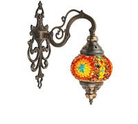 Halay Applique murale turque - en rouge - orange - style marocain - mosaïque orientale - éclairage d’ambiance
