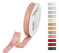Halbach Seidenbänder 295 Ruban cadeau Noël en polyester Rose 15 mm x 18 m