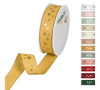 Halbach Seidenbänder 295 Ruban de Noël en polyester Miel 25 mm x 18 m