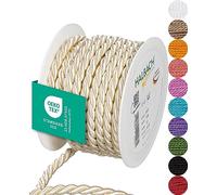 Halbach Seidenbänder Cordon de qualité supérieure (crème), Largeur 8 mm, Longueur 10 m, fabriqué en Allemagne et certifié Oeko-Tex, Cordon satiné Brillant en acétate