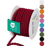 Halbach Seidenbänder Cordon de qualité supérieure (Rouge vin) | Largeur 8 mm x Longueur 10 m | Fabriqué en Allemagne et certifié Oeko-Tex | Cordon satiné Brillant en acétate