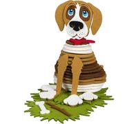 Halbach Seidenbänder Kit de feutrage DIY - Animaux en feutre : chien pour bricoler - Kit de bricolage créatif - Amusement en feutre