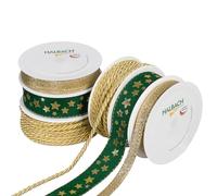 Halbach Seidenbänder Lot de 6 rouleaux de ruban cadeau de Noël de qualité supérieure - Lot de 6 rouleaux de rubans décoratifs de Noël et cordons - Ruban pour emballage cadeau