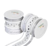 Halbach Seidenbänder Lot de 6 rouleaux de ruban cadeau de Noël de qualité supérieure - Lot de 6 rouleaux de rubans décoratifs de Noël et cordons - Ruban pour emballage cadeau