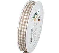 Halbach Seidenbänder Ruban cadeau Vichy - 15 mm de large - Ruban en lin à carreaux pour emballage cadeau