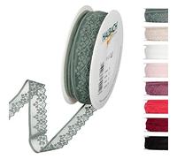 Halbach Seidenbänder Ruban de dentelle de 18 m au mètre sur rouleau pour mariage, couture ou décoration de table, tissu en dentelle pour bricolage