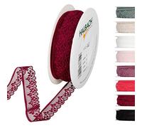Halbach Seidenbänder Ruban de dentelle de 18 m - Vendu au mètre - Rouleau de ruban de dentelle - Pour mariage, couture, décoration de table, décoration de table - Pour bricolage