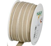 Halbach Seidenbänder Ruban décoratif aspect coton avec bord arqué, largeur : 15 mm, longueur : 25 m, ruban pour décorer et décorer des cadeaux et des occasions de fête, ruban décoratif à faire