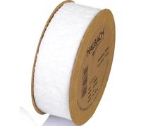 Halbach Seidenbänder Ruban décoratif en tissu Teddy | Largeur : 40 mm Longueur : 10 m | Ruban en fourrure synthétique pour bricolage et couture | Couleur : blanc