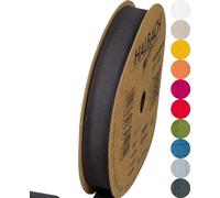 Halbach Seidenbänder Ruban en coton - 20 mm x 20 m - 100% coton - Vendu au mètre - Ruban en tissu pour décorations, bricolage, artisanat, couture - Gris foncé