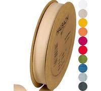 Halbach Seidenbänder Ruban en coton | 20 mm x 20 m | Ruban tissé 100 % coton | Rubans pour travaux manuels | Ruban en tissu pour décoration, bricolage, travaux de couture, couleur : sable