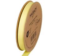 Halbach Seidenbänder Ruban gros grain de qualité supérieure | Largeur : 13 mm Longueur : 25 m | Ruban cadeau durable en polyester recyclé | Idéal comme ruban | Couleur : jaune clair