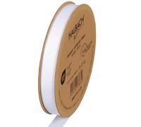 Halbach Seidenbänder Ruban gros-grain de qualité supérieure | Largeur : 13 mm Longueur : 25 m | Ruban cadeau durable en polyester recyclé | Idéal comme ruban | Couleur : blanc