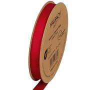 Halbach Seidenbänder Ruban gros-grain de qualité supérieure | Largeur : 13 mm Longueur : 25 m | Ruban cadeau durable en polyester recyclé | Idéal comme ruban | Couleur : rouge