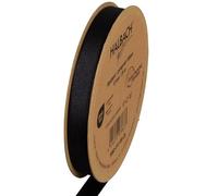 Halbach Seidenbänder Ruban gros-grain de qualité supérieure | Largeur : 13 mm Longueur : 25 m | Ruban cadeau durable en polyester recyclé | Idéal comme ruban | Couleur : noir