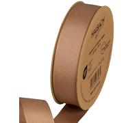 Halbach Seidenbänder Ruban gros grain de qualité supérieure | Largeur : 25 mm Longueur : 25 m | Ruban cadeau durable en polyester recyclé | Idéal comme ruban | Couleur : moka