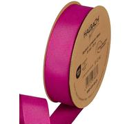 Halbach Seidenbänder Ruban gros-grain de qualité supérieure | Largeur : 25 mm Longueur : 25 m | Ruban cadeau durable en polyester recyclé | Idéal comme ruban | Couleur : rose vif