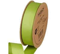 Halbach Seidenbänder Ruban gros grain de qualité supérieure | Largeur : 25 mm Longueur : 25 m | Ruban cadeau durable en polyester recyclé | Idéal comme ruban | Couleur : vert clair