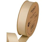 Halbach Seidenbänder Ruban gros-grain de qualité supérieure | Largeur : 25 mm Longueur : 25 m | Ruban cadeau durable en polyester recyclé | Idéal comme ruban | Couleur : sable