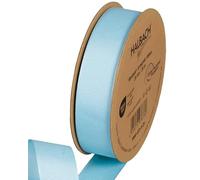 Halbach Seidenbänder Ruban gros-grain de qualité supérieure | Largeur : 25 mm Longueur : 25 m | Ruban cadeau durable en polyester recyclé | Idéal comme ruban | Couleur : bleu clair
