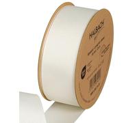 Halbach Seidenbänder Ruban gros-grain de qualité supérieure | Largeur : 38 mm Longueur : 25 m | Ruban cadeau durable en polyester recyclé | Idéal comme ruban | Couleur : crème