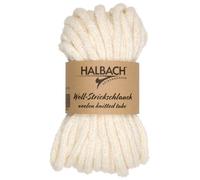 Halbach Seidenbänder Tuyau à Tricoter en Laine de qualité supérieure - Largeur : 10 mm - Longueur : 15 m - Laine épaisse pour Lacets épais ou pour Le Tricot à la Main - Couleur : Blanc Naturel