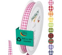 Halbach Seidenbänder Vichy Ruban à carreaux rose de 10 mm pour emballage cadeau, ruban de célébration
