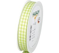 Halbach Seidenbänder Vichy Ruban cadeau à carreaux Vert Largeur 15 mm