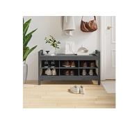 Halbankje 110x40x60 cm massief grenenhout grijs821791