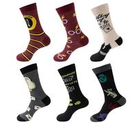 Halbur Ha-rry Lot de 6 paires de chaussettes colorées amusantes en coton pour homme et femme 35-42 avec plateforme magique chouette 9 3 4, HP New, 38-45