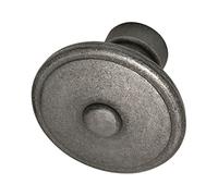 HALCÖ 0107.086.10.0.12 Gröden Bouton de porte rond fixe Ø 60 mm selon la norme ÖNORM, fer forgé galvanisé patiné, argent