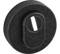 HALCÖ 0111.114.00.0.01 Rosace de sécurité ronde - extérieure, PZ, galvanisée passivée noire,