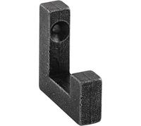 HALCÖ 0227.038.00.0.01 Ischgl Crochet pour manteau, largeur 10 mm, crochet simple pour penderie en fer galvanisé noir passivé, argent