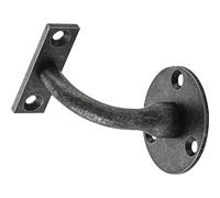 HALCÖ 0529.167.00.0.01 Porte-main courante rond avec fixation à trois points, espacement au mur 78 mm, support de main courante en acier noir passivé, argent