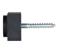 HALCÖ 0529.176.00.0.01 Butée de porte murale 30 x 30 mm, butée de porte à visser avec capuchon en caoutchouc, acier galvanisé noir passivé, argent