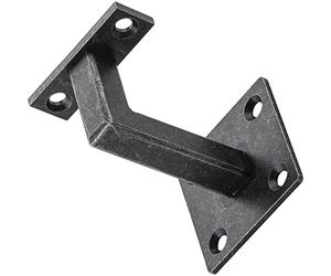 Halcö Support de main courante rond avec fixation en quatre points, support de main courante distance du mur 78 mm, support de main courante en acier passivé noir