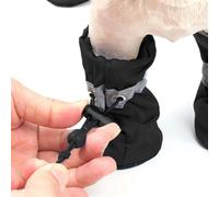 HalcyonFit Lot de 4 chaussures imperméables pour chiens de petite taille - Protégez les pattes de votre animal de compagnie et gardez-les au sec, bottes de pluie d'extérieur pour chiens (rouge, taille